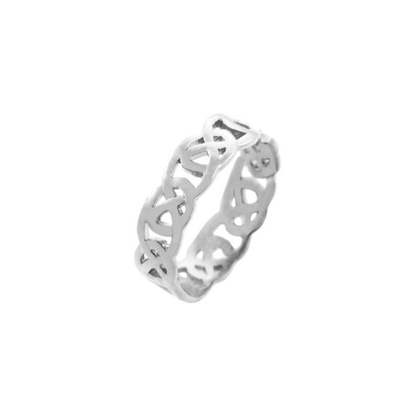 Trinity Knot Ring in 9ct White Gold