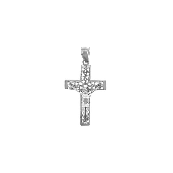 Blessed Cross Pendant Necklace in 9ct White Gold