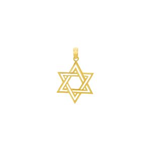 Men's Double Star of David Pendant Necklace in 9ct Gold