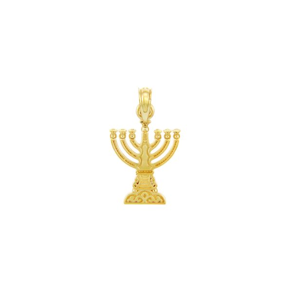 Men's Menorah Pendant Necklace in 9ct Gold