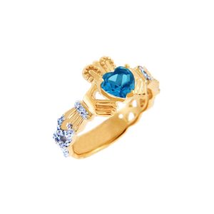 Diamond Claddagh Ring in 9ct Gold