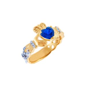 Diamond Claddagh Ring in 9ct Gold