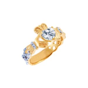 Diamond Claddagh Ring in 9ct Gold