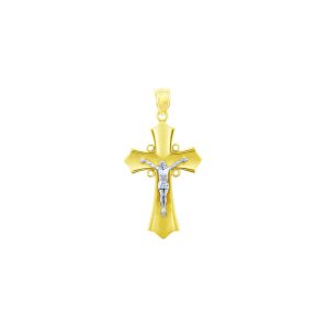 Men's Majestic Cross Pendant Necklace in 9ct Two-Tone Gold