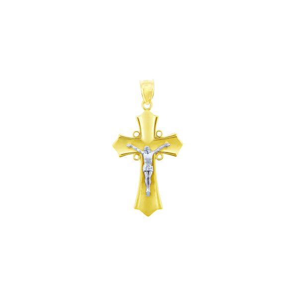 Men's Majestic Cross Pendant Necklace in 9ct Two-Tone Gold