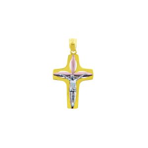 Men's Pendant Necklace in 9ct Three-Tone Gold