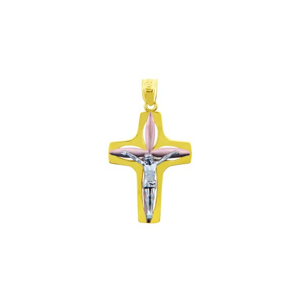 Men's Pendant Necklace in 9ct Three-Tone Gold