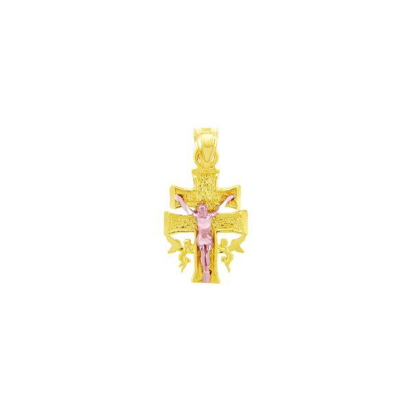 Men's Caravaca Pendant Necklace in 9ct Two-Tone Gold