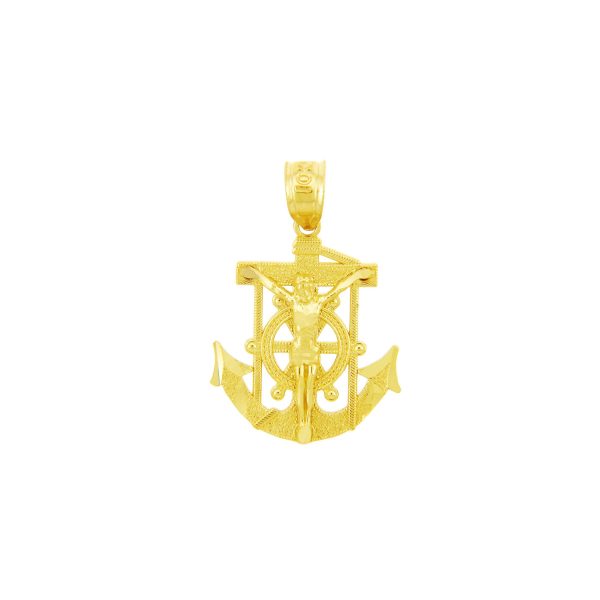 Men's Mariners Anchored Charm Pendant Necklace in 9ct Gold