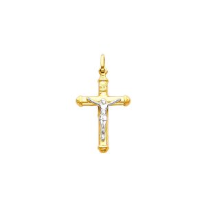 Men's Classic Crucifix Pendant Necklace in 9ct Two-Tone Gold