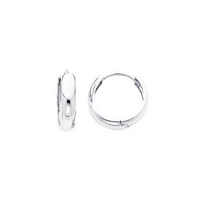 Bold Huggie Earrings in 9ct White Gold