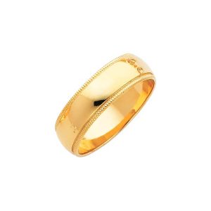 Milgrain Classic Wedding Ring in 9ct Gold