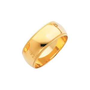 Milgrain Classic Wedding Ring in 9ct Gold