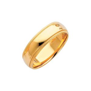 Milgrain Comfort Fit Wedding Ring in 9ct Gold