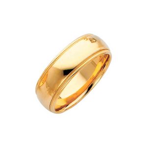 Milgrain Comfort Fit Wedding Ring in 9ct Gold