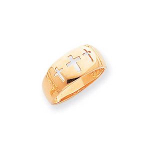 Cutout Trio Cross Ring in 9ct Gold