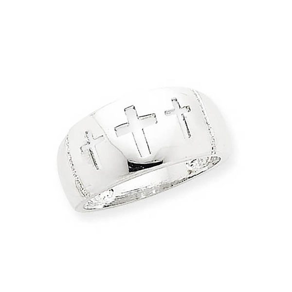 Cut-Out Cross Ring in 9ct White Gold