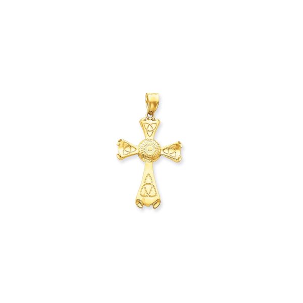 Celtic Cross Triquetra Pendant Necklace in 9ct Gold