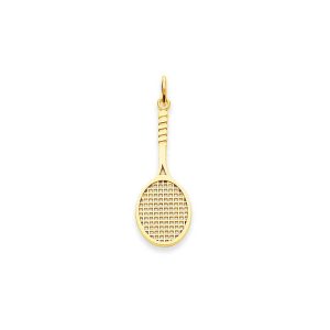 Men's Tennis Racket Pendant Necklace in 9ct Gold