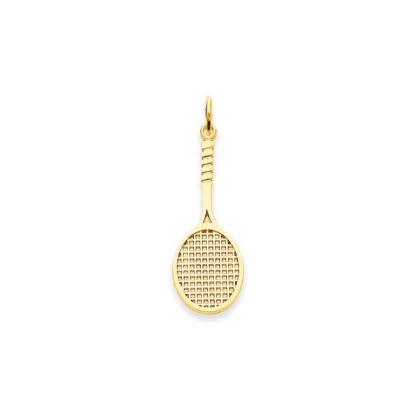 Men's Tennis Racket Pendant Necklace in 9ct Gold