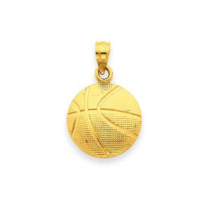 Men's Basketball Pendant Necklace in 9ct Gold