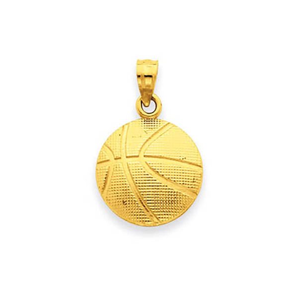 Men's Basketball Pendant Necklace in 9ct Gold