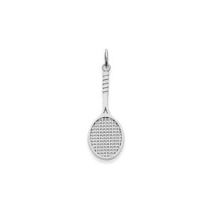 Men's Tennis Racket Pendant Necklace in 9ct White Gold