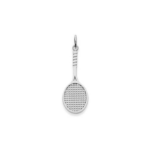 Men's Tennis Racket Pendant Necklace in 9ct White Gold