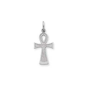 Ankh Cross Pendant Necklace in 9ct White Gold