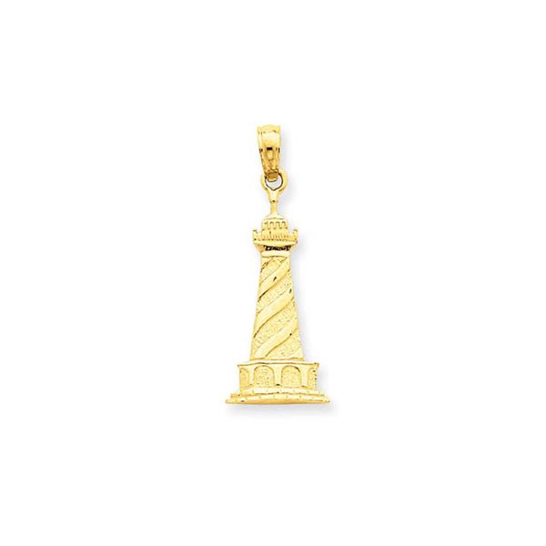 Cape Hatteras Lighthouse Pendant Necklace in 9ct Gold