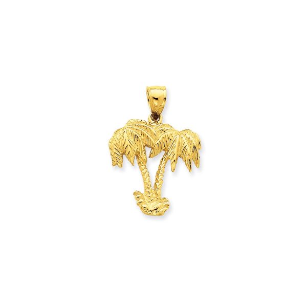 Heavy Palm Trees Pendant Necklace in 9ct Gold