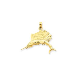 Statement Sailfish Pendant Necklace in 9ct Gold