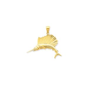 Understated Sailfish Pendant Necklace in 9ct Gold