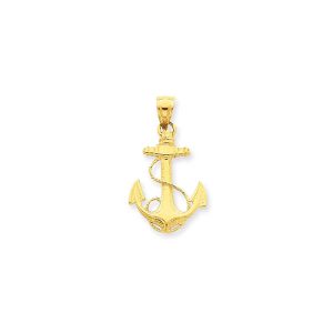 Men's Anchor Charm Pendant Necklace in 9ct Gold