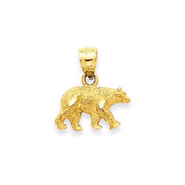 Men's Bear Pendant Necklace in 9ct Gold