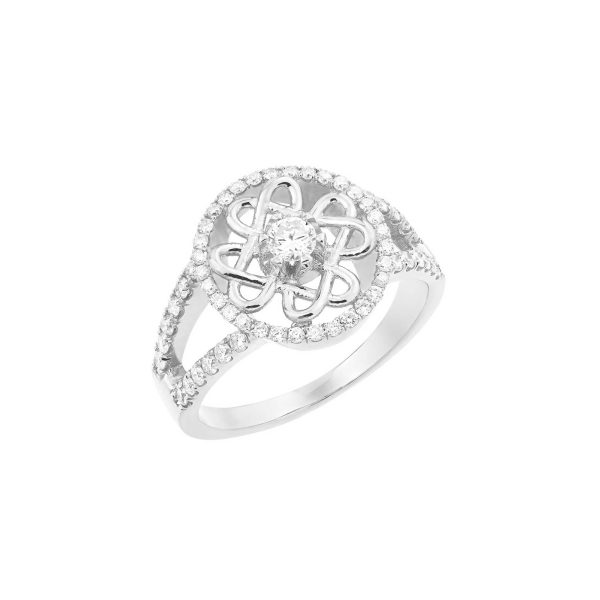 Diamond Celtic Knot Ring in 9ct White Gold