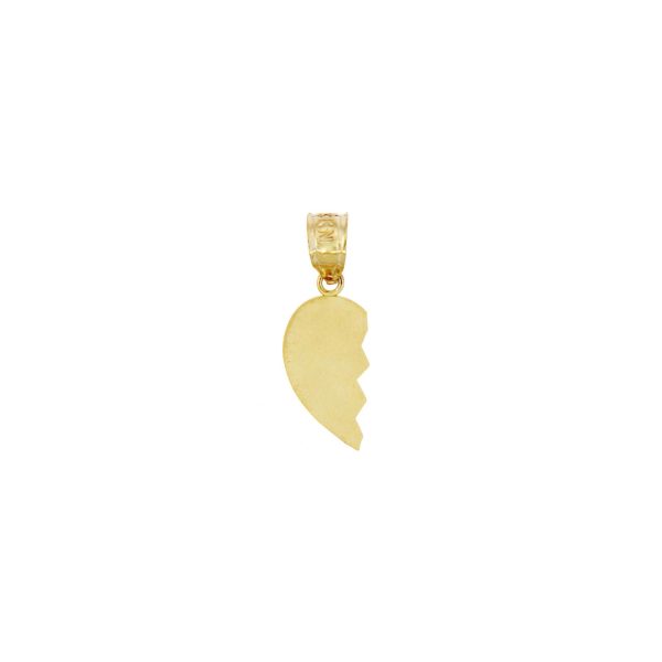 Broken Heart Left Half Pendant Necklace in 9ct Gold