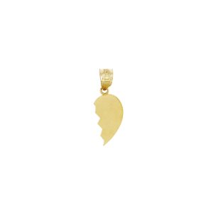 Broken Heart Right Half Pendant Necklace in 9ct Gold