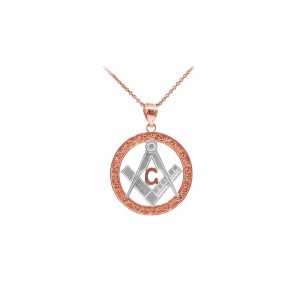 Men's Pendant Necklace in 9ct Two-Tone Rose Gold