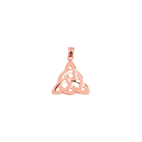 Celtic Small Trinity Knot Pendant Necklace in 9ct Rose Gold