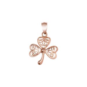 Celtic Clover Pendant Necklace in 9ct Rose Gold