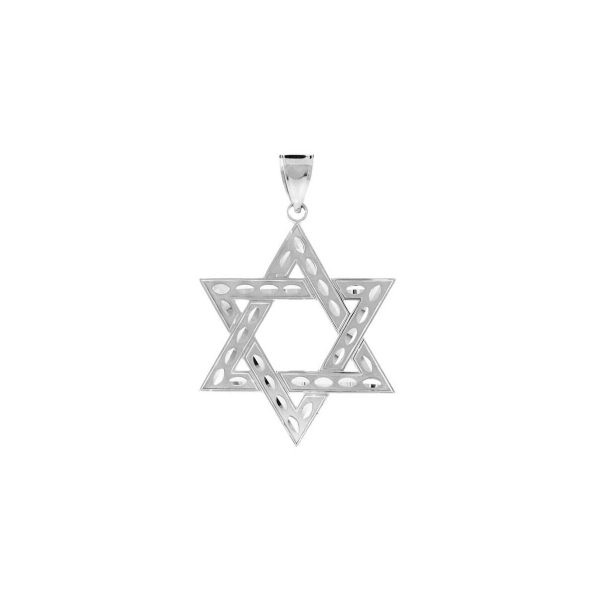 Men's Star of David Pendant Necklace in Sterling Silver, Large