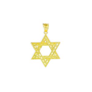 Men's Reversible Star of David Medium Pendant Necklace in 9ct Gold