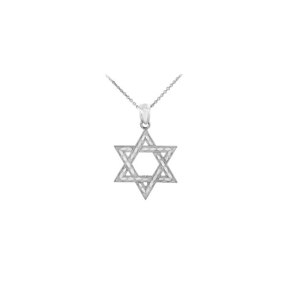 Men's Small Star of David Pendant Necklace in Sterling Silver