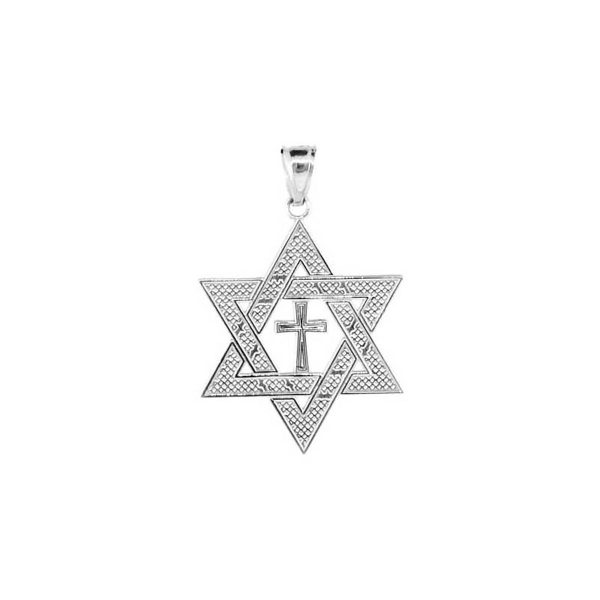 Star of David Medium Pendant Necklace in Sterling Silver