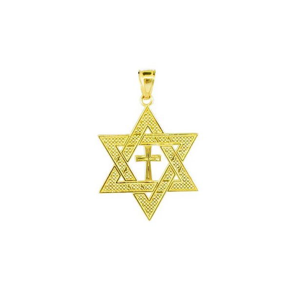 Men's Star of David Medium Pendant Necklace in 9ct Gold