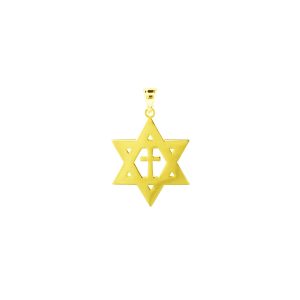 Men's Chunky Star of David Pendant Necklace in 9ct Gold