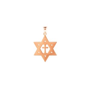 Men's Chunky Star of David Pendant Necklace in 9ct Rose Gold