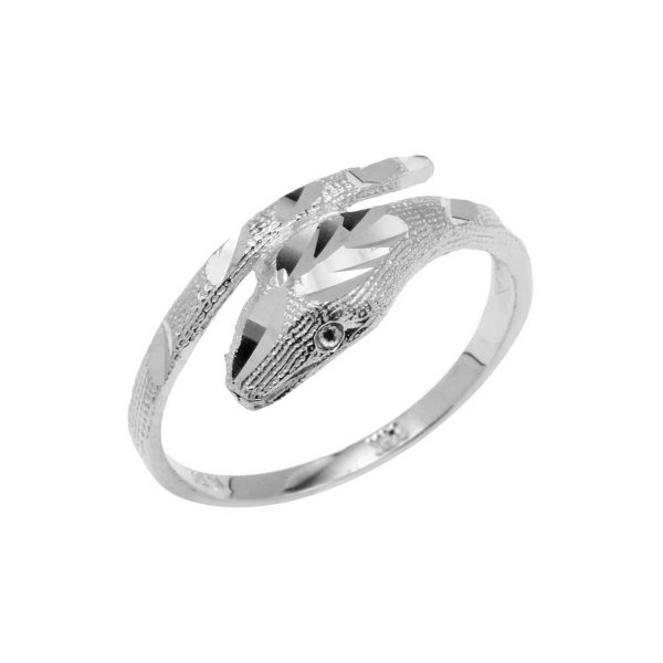 Precision Cut Cobra Ring in 9ct White Gold