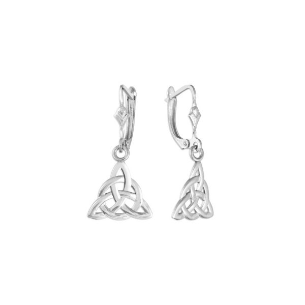 Triquetra Trinity Knot Earrings in 9ct White Gold